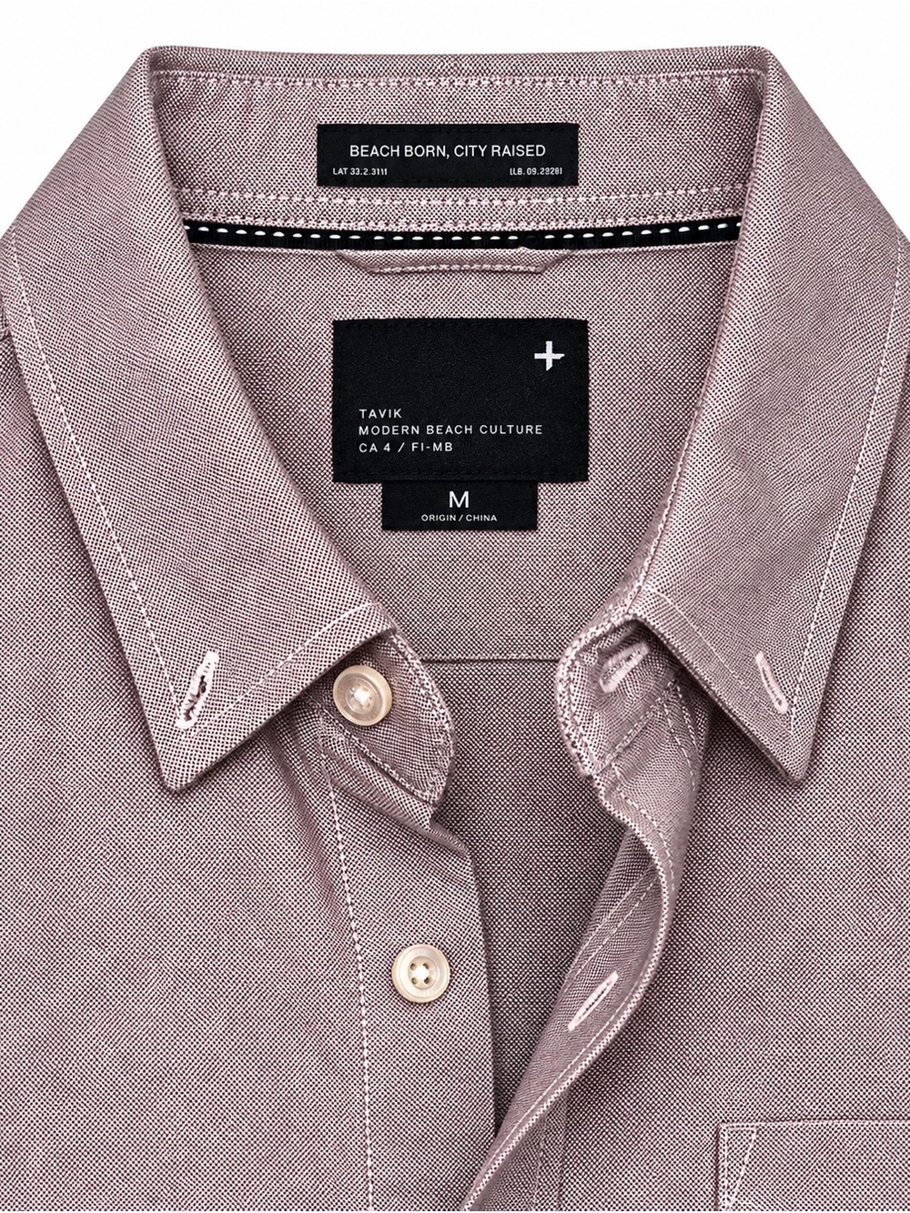 Tavik OCBD Chambray  Shirt in Dusty Rose